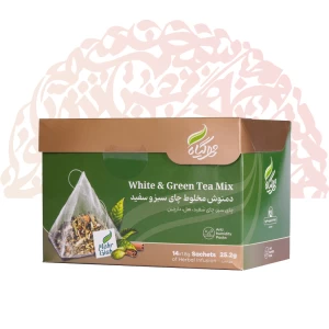دمنوش هرمی چای سبز و سفید 14عددی مهر گیاه