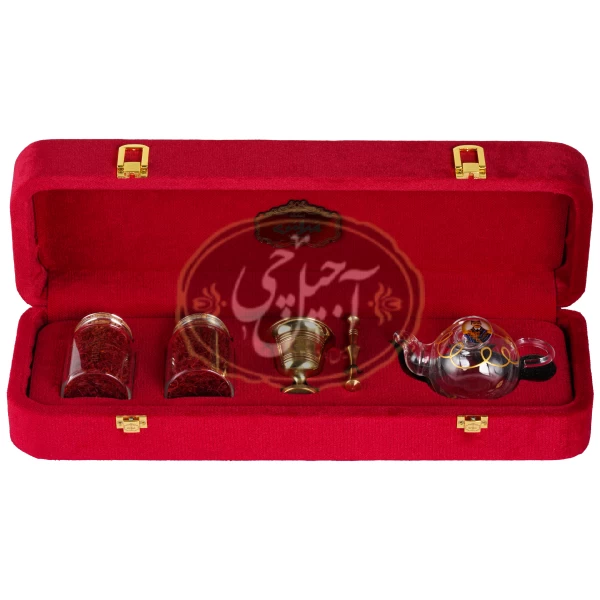 زعفران12گرم با قوری یاقوت بهرامن